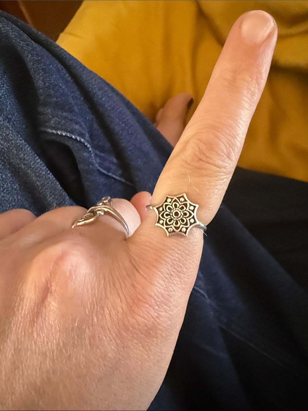 Sterling silver Floral Mandala Ring - Women's Silver Ring